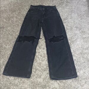 American Eagle Outfitters Black Flare Wide Leg Jeans